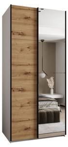 Armoire Lux 3 Noir - Imitation chêne - Blanc - Largeur : 110 cm