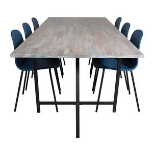 Ensemble de salle à manger Jepara 8 Bleu - Bois massif - 100 x 76 x 250 cm
