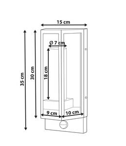 Lampe murale LED pour l'extérieur FRUID Marron - Métal - 15 x 35 x 11 cm