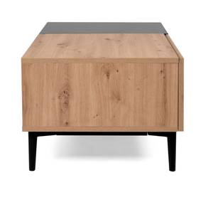 Table Basse 1 Tiroir - Nola Imitation chêne artisan / Noir