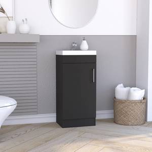 Meuble lavabo Madrid Noir - Bois manufacturé - 40 x 88 x 33 cm