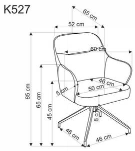 Stuhl K527 Grau - Textil - 60 x 85 x 65 cm