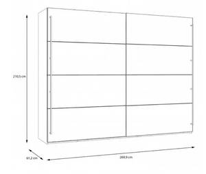 Armoire 270 cm 2 portes décor blanc bois Blanc - Bois manufacturé - 270 x 210 x 61 cm