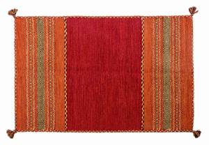 Kansas moderner Teppich Rot - Polyrattan - 60 x 1 x 90 cm