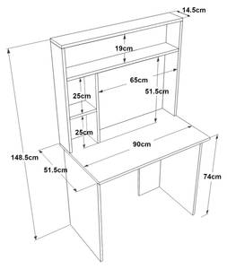 Bureau Tópisa Anthracite - Imitation chêne