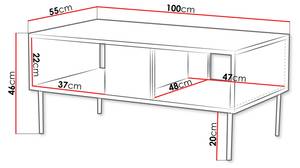 Couchtisch Art Deco Braun - Holzwerkstoff - 55 x 46 x 100 cm