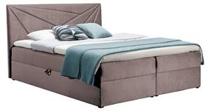 Boxspringbett TREZO 5 Hellbraun - Breite: 146 cm