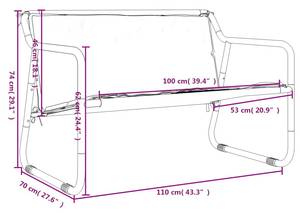 Banc de jardin 364106 Gris - Métal - 110 x 74 x 70 cm