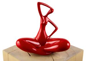 Sculpture moderne En Tailleur Rouge - Pierre artificielle - Matière plastique - 25 x 28 x 13 cm