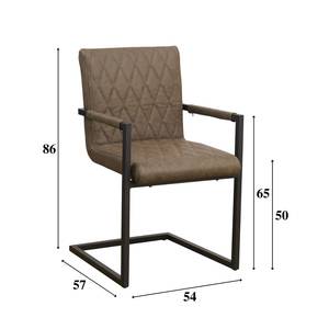 Ruben Esszimmerstuhl Industrial Taupe Grau - Kunstleder - 54 x 86 x 57 cm