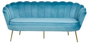 Muschelsofa Orizari Blau - Textil - 180 x 78 x 76 cm