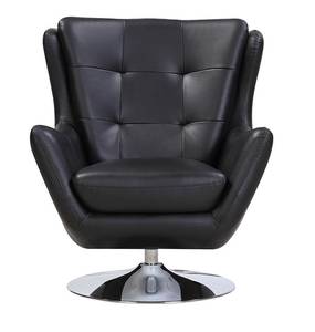 Fauteuil pivotant ANABA Noir - Cuir véritable - 82 x 95 x 81 cm