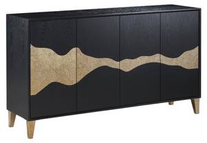 Sideboard STILIG SB150 4D Schwarz - Holzwerkstoff - Kunststoff - 150 x 86 x 40 cm