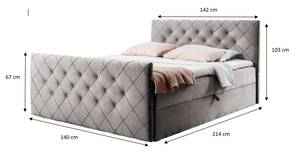 Boxspringbett MOLIE Beige - Breite: 142 cm