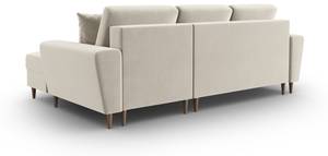 Schlaf-Ecksofa + Box MOGHAN 4 Sitzplätze Beige