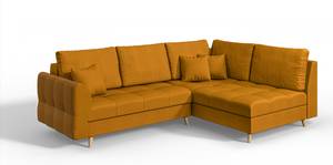 Ecksofa Amber Gelb - Massivholz - Textil - Holzart/Dekor - Holz teilmassiv - 231 x 81 x 161 cm