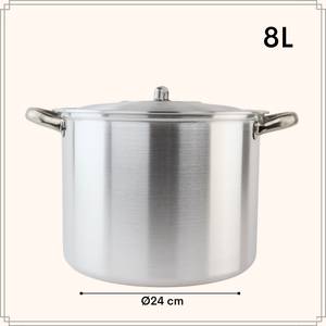 Emaille Souppan Schwarz 8 Liter Grau - Metall - 24 x 33 x 24 cm