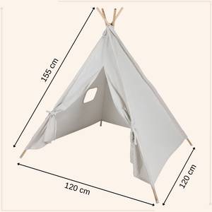 Tipi-Zelt 2752506 Weiß - Textil - 120 x 155 x 120 cm