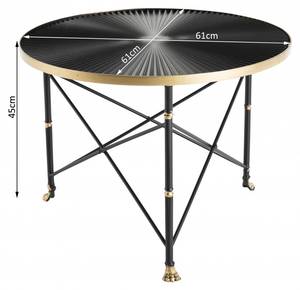 Table d'appoint ronde ceinture doré Noir - Métal - 61 x 45 x 61 cm