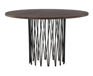 Table à manger Stone Noir - Bois manufacturé - En partie en bois massif - 120 x 74 x 120 cm