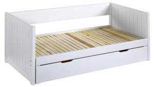 Lit gigogne ALFIERO Blanc - Bois manufacturé - 98 x 84 x 200 cm