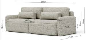 Schlafsofa TARNER Beige - Textil - 232 x 90 x 110 cm