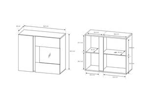 Vitrinenschrank ARCO 96D LED Weiß