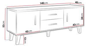 TV-Lowboard Lotta 140 Eiche