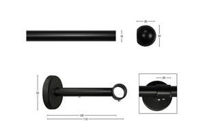 Gardinenstange Bolti 1 lfg. Schwarz - Breite: 410 cm