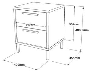 Table de chevet LUVIO NS40 2D Beige