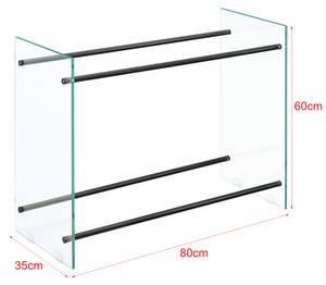 Kaminholzregal Oshawa Glas - 80 x 60 x 35 cm