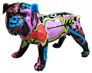 Sculpture Chien résine multicolore Porcelaine - 40 x 26 x 20 cm