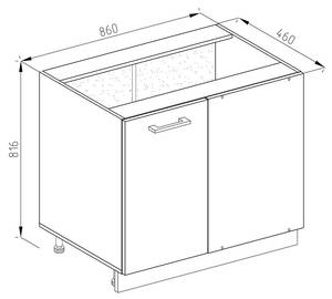 Eckschrank R-Line 45476 Eiche Sonoma Dekor - Weiß