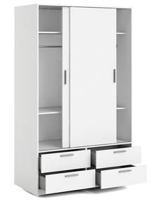 l' armoire Line Blanc - En partie en bois massif - 121 x 200 x 60 cm