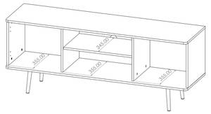 RTV-Schrank ELIO Schwarz - Braun - Holzwerkstoff - Metall - 150 x 60 x 41 cm