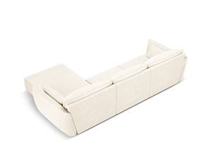 Ecksofa KAELLE 4 Sitzplätze Hochglanz Beige