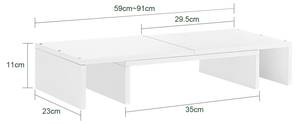 Monitorständer BBF08-W Weiß - Holzwerkstoff - 91 x 11 x 23 cm