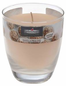 Duftkerze im Glas Vanilla Praline Beige - Wachs - 9 x 11 x 9 cm