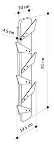 Wandgarderobe Alesta Weiß - Holzwerkstoff - Metall - 10 x 75 x 5 cm