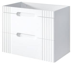 Armoire sous lavabos FIJI CUW80 2D Blanc - Bois manufacturé - Matière plastique - 80 x 62 x 46 cm