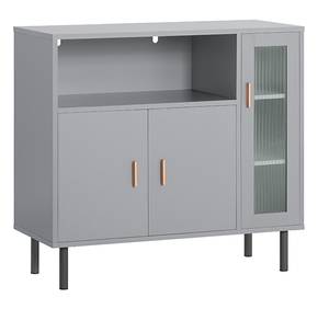 Mikrowellenschrank FSB82-HG Grau - Holzwerkstoff - 35 x 75 x 80 cm