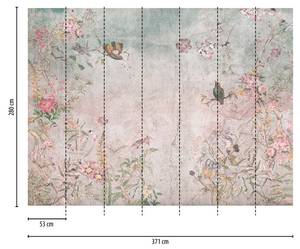 Tiertapete Floral Blau - Grau - Pink - Kunststoff - Textil - 371 x 280 x 1 cm