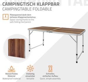 Campingtisch mit Tragegriff 120 cm Braun Braun