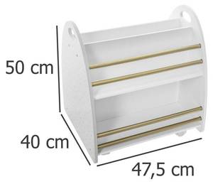 Bücherregal für Kinder, 2 Seiten Weiß - Holzwerkstoff - 40 x 50 x 48 cm