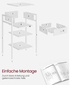 Beistelltisch Victoria Weiß - Metall - 35 x 70 x 35 cm