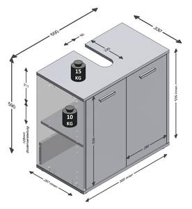 Waschtischunterschrank Madoc Braun - Holzwerkstoff - 33 x 59 x 60 cm