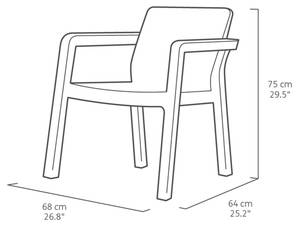 Garten Sitzgruppe Grau - Kunststoff - 64 x 76 x 68 cm