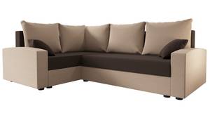 Ecksofa CHIEV-PLUS Beige - Braun - Ecke davorstehend links