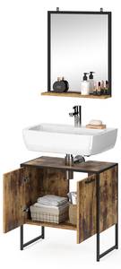 Salle de bain Fyrk vieux bois (2 élém.) Noir - Imitation chêne rustique