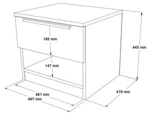 Nachttisch LOREL NS50 1D Beige - Holzwerkstoff - Kunststoff - 50 x 45 x 42 cm